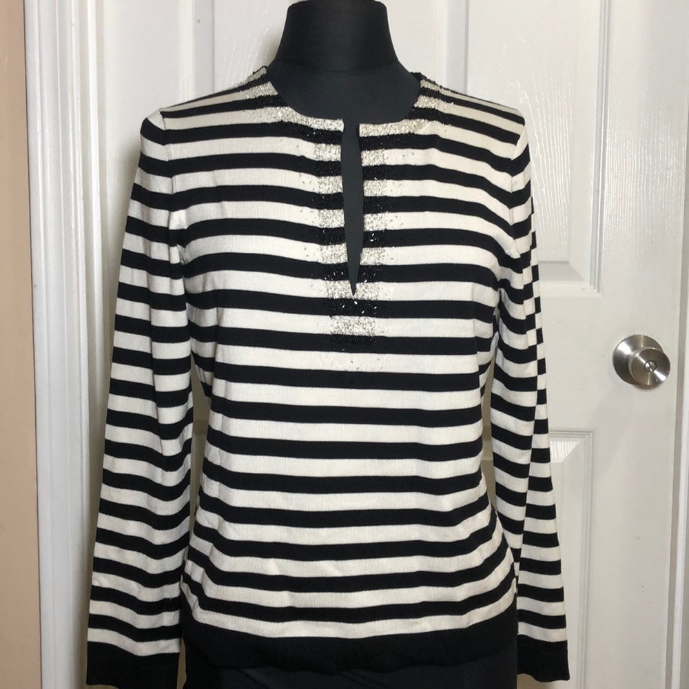 M- Talbots women’s Sweater-shirt long sleeves striped Sz M